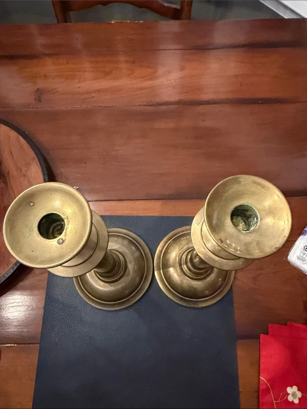 Vintage Brass Candlestick Pair in Gold Finish